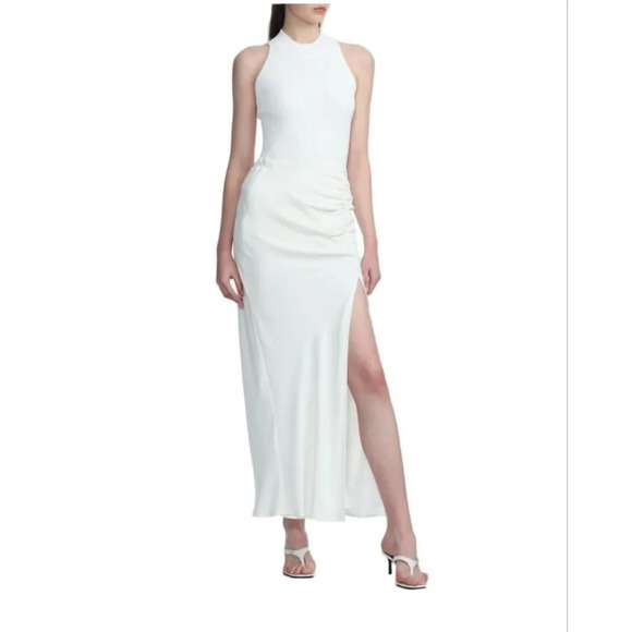 IRO Dresses & Skirts - IRO Paris Hagat Shirred White Maxi Skirt with Slit Size 38 6